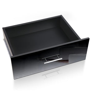 Ashley Rose High Gloss Two Drawers Bedside Table - Black - Ashley Rose