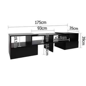 Ashley Rose Entertainment Unit with Cabinets - Black - Ashley Rose