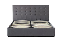 Load image into Gallery viewer, Byron Fabric Queen Gas Lift Ottoman Storage Bed Grey - Ashley Rose