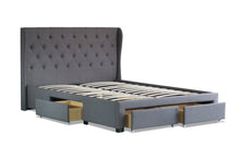 Load image into Gallery viewer, Cambridge Fabric Double Drawers Storage Bed Grey - Ashley Rose