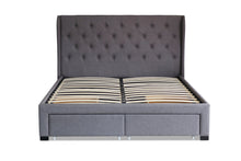 Load image into Gallery viewer, Cambridge Fabric Double Drawers Storage Bed Grey - Ashley Rose