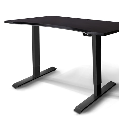 Ashley Rose Roskos I Electric Motorised Height Adjustable Standing Desk Sit Stand Table Curved 140cm Black - Ashley Rose