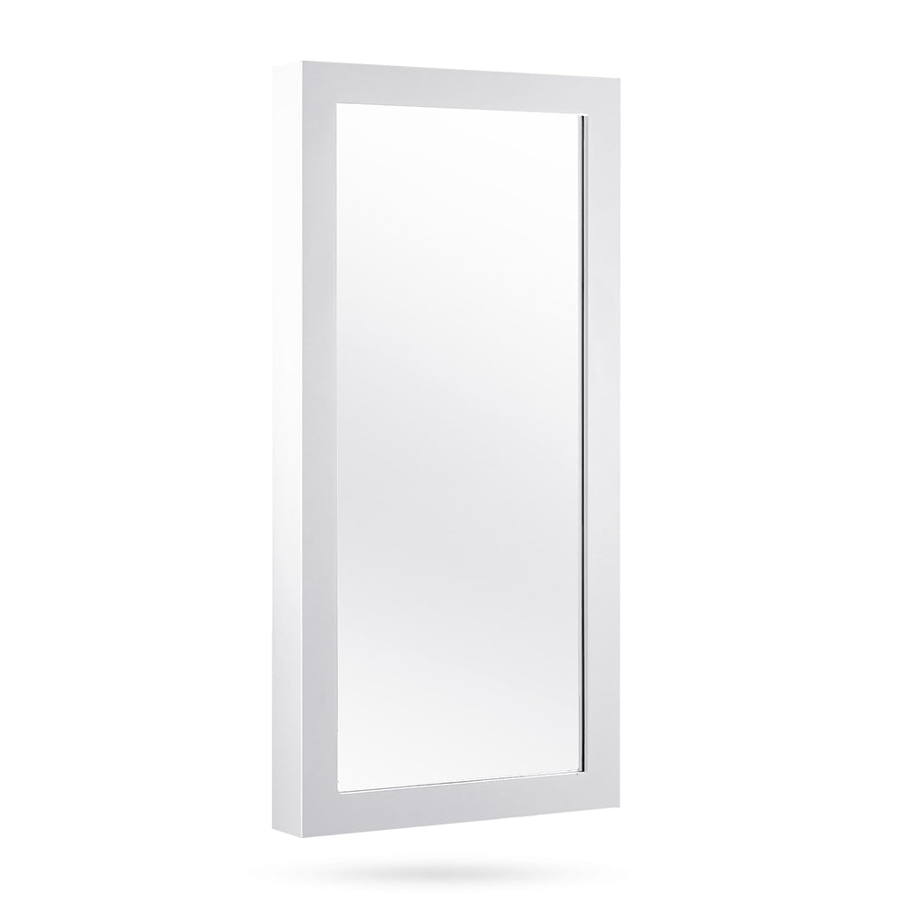 Wall Mounted Mirror with Jewellery Cabinet - White - Ashley Rose