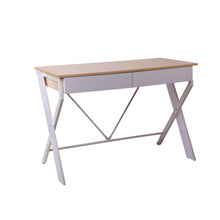 Load image into Gallery viewer, Ashley Rose Metal Desk with Drawer - White with Oak Top - Ashley Rose