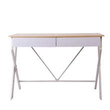 Load image into Gallery viewer, Ashley Rose Metal Desk with Drawer - White with Oak Top - Ashley Rose