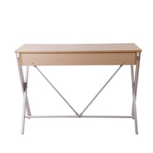 Load image into Gallery viewer, Ashley Rose Metal Desk with Drawer - White with Oak Top - Ashley Rose