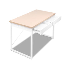 Load image into Gallery viewer, Ashley Rose Metal Desk with Drawer - White with Wooden Top - Ashley Rose