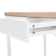 Load image into Gallery viewer, Ashley Rose Metal Desk with Drawer - White with Wooden Top - Ashley Rose