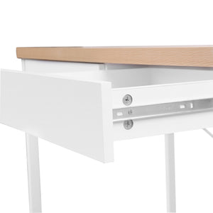 Ashley Rose Metal Desk with Drawer - White with Wooden Top - Ashley Rose