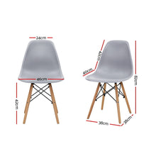 Load image into Gallery viewer, Ashley Rose 4x Retro Replica Eames Dining DSW Chairs Kitchen Cafe Beech Wood Legs Grey - Ashley Rose