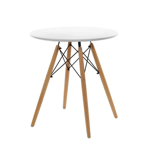 Ashley Rose Replica Eames DSW Eiffel Dining Table Kithcen Cafe 4 Seater Timber Round White - Ashley Rose