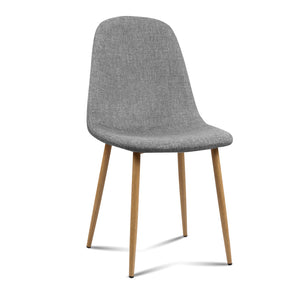 Ashley Rose 4x Adamas Fabric Dining Chairs - Light Grey - Ashley Rose