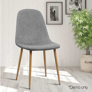 Ashley Rose 4x Adamas Fabric Dining Chairs - Light Grey - Ashley Rose