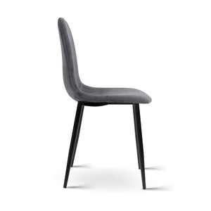 4 X Ashley Rose Dining Chairs Dark Grey - Ashley Rose