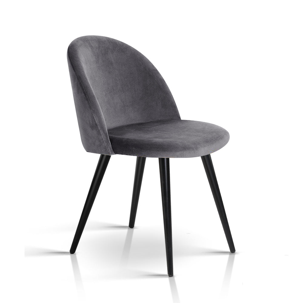 Dark grey velvet online dining chairs