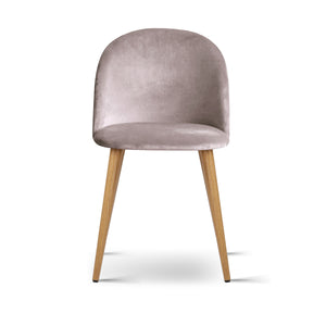 Ashley Rose Set of Two Velvet Modern Dining Chair - Light Grey - Ashley Rose