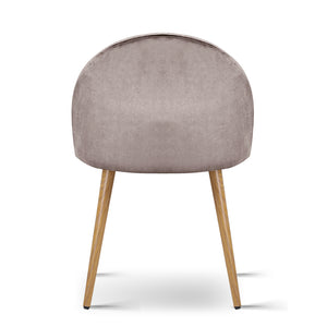 Ashley Rose Set of Two Velvet Modern Dining Chair - Light Grey - Ashley Rose