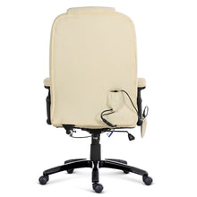 Load image into Gallery viewer, 8 Point PU Leather Reclining Massage Chair - Beige - Ashley Rose