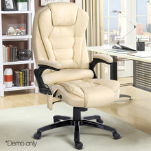 Load image into Gallery viewer, 8 Point PU Leather Reclining Massage Chair - Beige - Ashley Rose