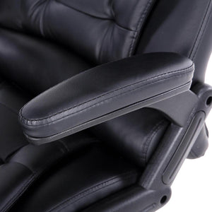 8 Point PU Leather Reclining Massage Chair - Black - Ashley Rose