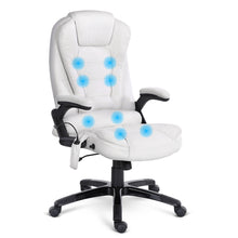 Load image into Gallery viewer, 8 Point PU Leather Reclining Massage Chair - White - Ashley Rose