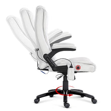 Load image into Gallery viewer, 8 Point PU Leather Reclining Massage Chair - White - Ashley Rose