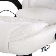 Load image into Gallery viewer, 8 Point PU Leather Reclining Massage Chair - White - Ashley Rose