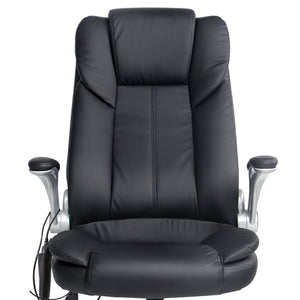 8 Point PU Leather Massage Chair - Black - Ashley Rose