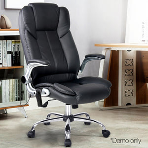 8 Point PU Leather Massage Chair - Black - Ashley Rose