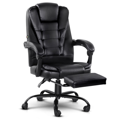 Ashley Rose Electric Massage Office Chairs Recliner Computer Gaming Seat Footrest Black - Ashley Rose