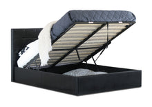 Load image into Gallery viewer, Bristol PU Leather Double Gas Lift Ottoman Storage Bed Black - Ashley Rose