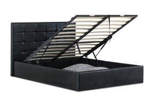 Bristol PU Leather King Gas Lift Ottoman Storage Bed Black - Ashley Rose