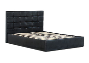 Bristol PU Leather Double Gas Lift Ottoman Storage Bed Black - Ashley Rose