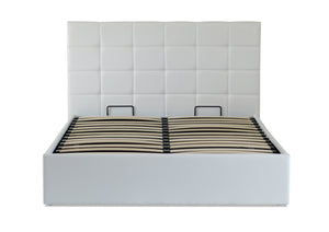 Bristol PU Leather King Gas Lift Ottoman Storage Bed White - Ashley Rose