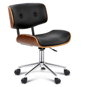 Ashley Rose Wooden & PU Leather Office Desk Chair - Black - Ashley Rose