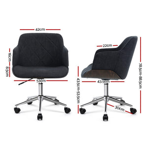 Ashley Rose Wooden Office Chair Computer Gaming Chairs Executive Fabric Grey - Ashley Rose