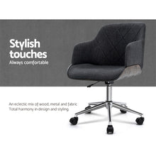 Load image into Gallery viewer, Ashley Rose Wooden Office Chair Computer Gaming Chairs Executive Fabric Grey - Ashley Rose