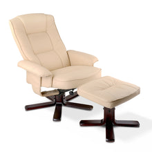 Load image into Gallery viewer, Ashley Rose PU Leather Wood Armchair Recliner - Beige - Ashley Rose