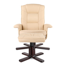 Load image into Gallery viewer, Ashley Rose PU Leather Wood Armchair Recliner - Beige - Ashley Rose