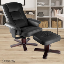 Load image into Gallery viewer, Ashley Rose PU Leather Wood Armchair Recliner - Black - Ashley Rose