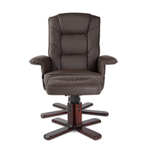 Load image into Gallery viewer, Ashley Rose PU Leather Wood Armchair Recliner - Chocolate - Ashley Rose