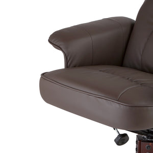 Ashley Rose PU Leather Wood Armchair Recliner - Chocolate - Ashley Rose