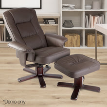 Load image into Gallery viewer, Ashley Rose PU Leather Wood Armchair Recliner - Chocolate - Ashley Rose