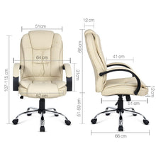 Load image into Gallery viewer, Executive PU Leather Office Desk Computer Chair - Beige - Ashley Rose