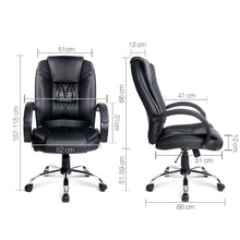 Load image into Gallery viewer, Executive PU Leather Office Desk Computer Chair - Black - Ashley Rose