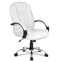 Load image into Gallery viewer, PU Leather Padded Office Desk Computer Chair - White - Ashley Rose