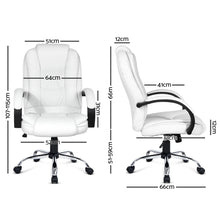 Load image into Gallery viewer, PU Leather Padded Office Desk Computer Chair - White - Ashley Rose