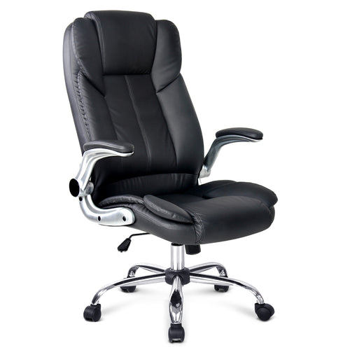 PU Leather Executive Office Desk Chair - Black - Ashley Rose