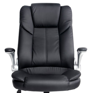 PU Leather Executive Office Desk Chair - Black - Ashley Rose