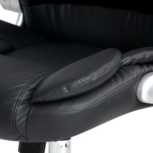 PU Leather Executive Office Desk Chair - Black - Ashley Rose